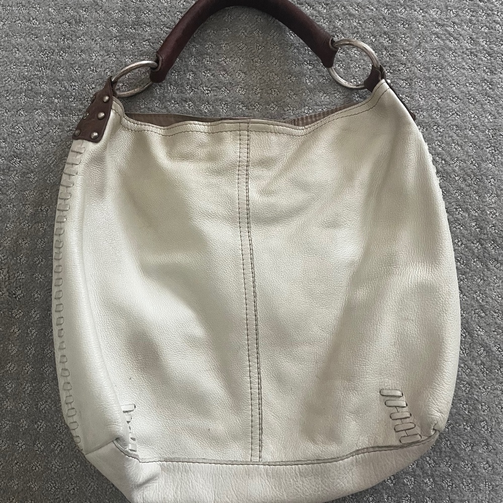 Vintage Lucky Brand Cream Leather bag